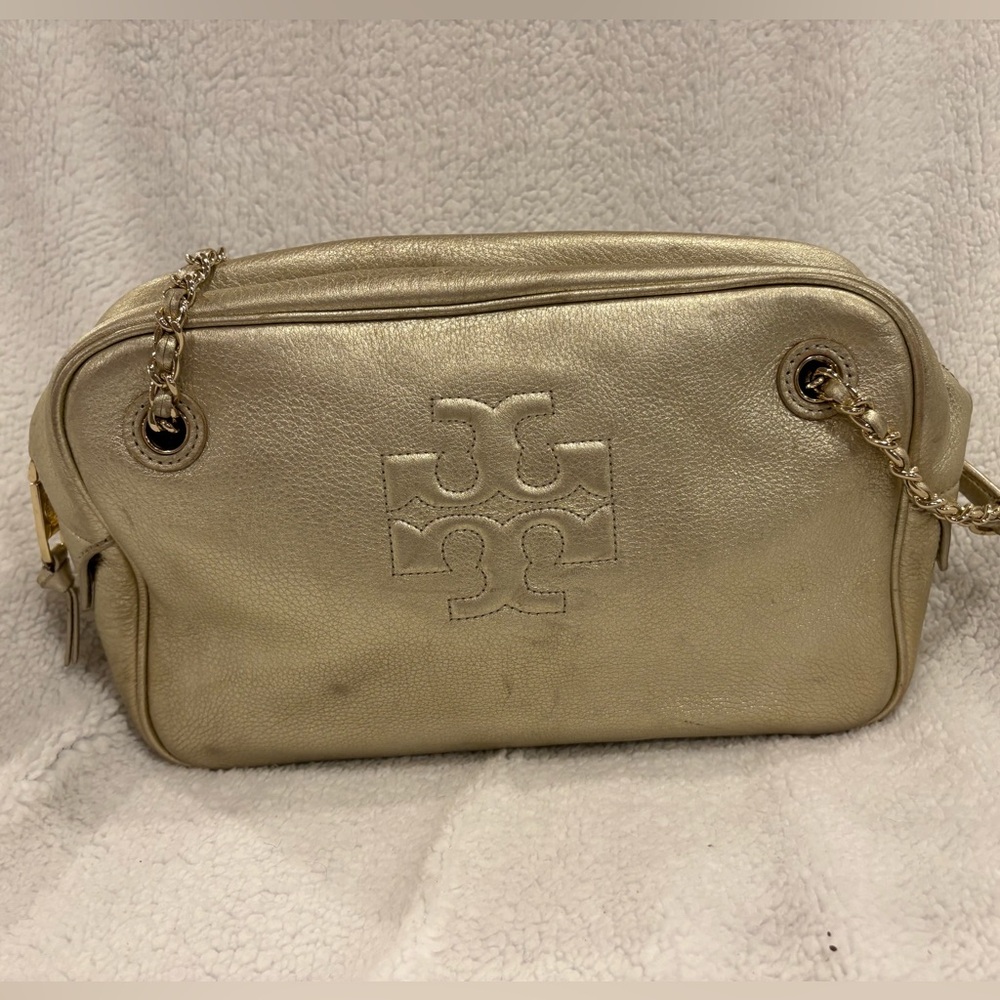Tory Burch Metallic Leather Shoulder Bag